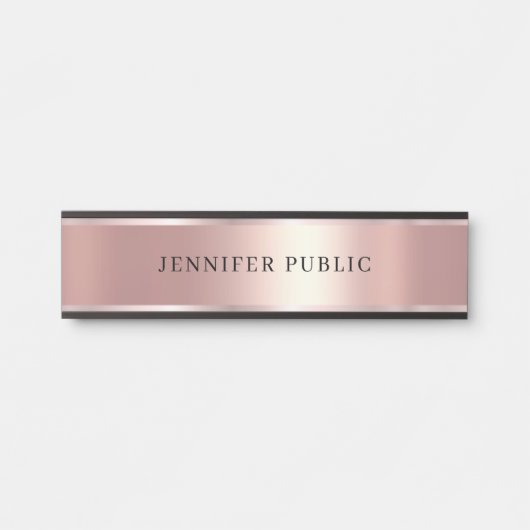 Custom Elegant Modern Template Luxury Rose Gold サインプレート (正面)