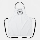 Custom Elegant Monogram Crest エプロン (正面)