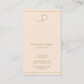 Custom Elegant Monogram Template Luxurious Thick 名刺 (裏面)