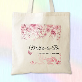 Custom Elegant Pink Fine Art Florals Baby Shower トートバッグ