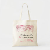 Custom Elegant Pink Fine Art Florals Baby Shower トートバッグ (正面)
