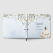 Custom Elegant Quinceañera 15th Birthday ゲストブック (全面)