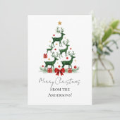 Custom Elegant Reindeer Tree Christmas Card シーズンカード (スタンド正面)