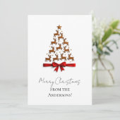 Custom Elegant Reindeer Tree Christmas Card シーズンカード (スタンド正面)