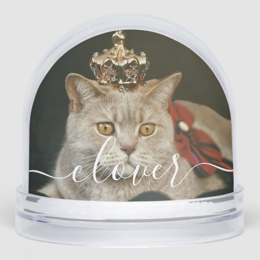 Custom Elegant Script Modern 2 Photo Pet Cat (正面)