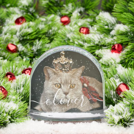 Custom Elegant Script Modern 2 Photo Pet Cat (クリスマス)