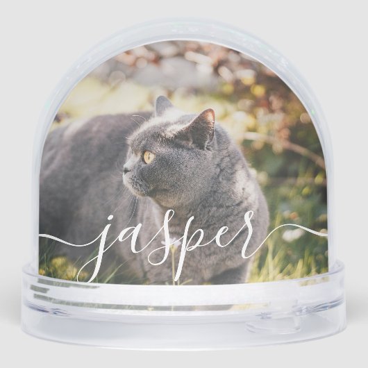 Custom Elegant Script Modern 2 Photo Pet Cat (裏面)