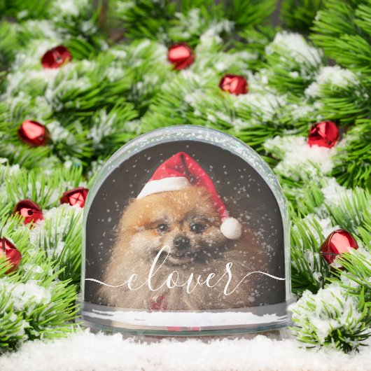 Custom Elegant Script Modern 2 Photo Pet Dog (クリスマス)