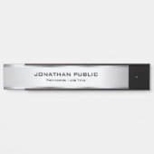 Custom Elegant Silver Metallic Look Luxury サインプレート (正面)