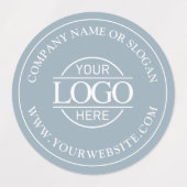 Custom Elegant Simple Dusty Blue Business Logo ラベル (デザイン2)