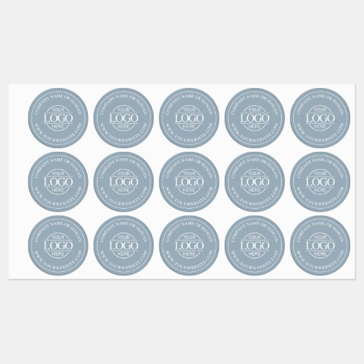 Custom Elegant Simple Dusty Blue Business Logo ラベル (シート)