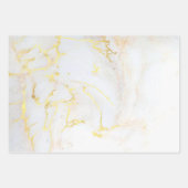 Custom Elegant Simple Gold Marble Template Gift ラッピングペーパーシート (正面3)