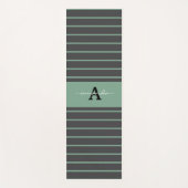 Custom elegant stripes black green practising ヨガマット (正面)