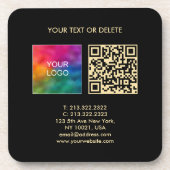 Custom Elegant Template QR Code Black And Gold コースター (正面)
