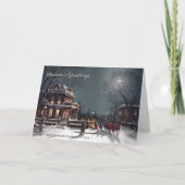 Custom Elegant Victorian Christmas Eve Scene  シーズンカード (正面)