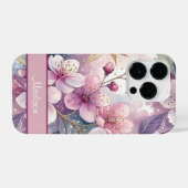 Custom Elegant Watercolor Cherry Blossom Sakura iPhoneケース (裏面横)