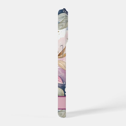 Custom Elegant Watercolor Cherry Blossom Sakura iPhoneケース (右側面)