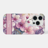 Custom Elegant Watercolor Cherry Blossom Sakura iPhoneケース (裏面横)