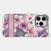 Custom Elegant Watercolor Cherry Blossom Sakura iPhoneケース (裏面横)