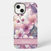 Custom Elegant Watercolor Cherry Blossom Sakura iPhoneケース (裏面)