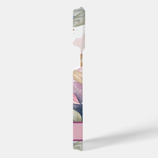 Custom Elegant Watercolor Cherry Blossom Sakura iPhoneケース (右側面)