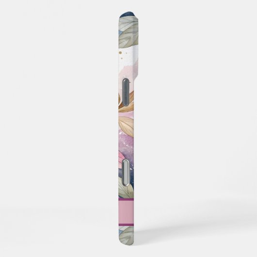 Custom Elegant Watercolor Cherry Blossom Sakura iPhoneケース (右側面)