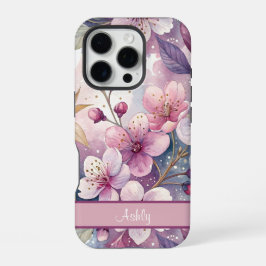 Custom Elegant Watercolor Cherry Blossom Sakura iPhone 16 Proケース