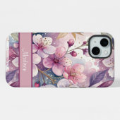 Custom Elegant Watercolor Cherry Blossom Sakura iPhoneケース (裏面横)