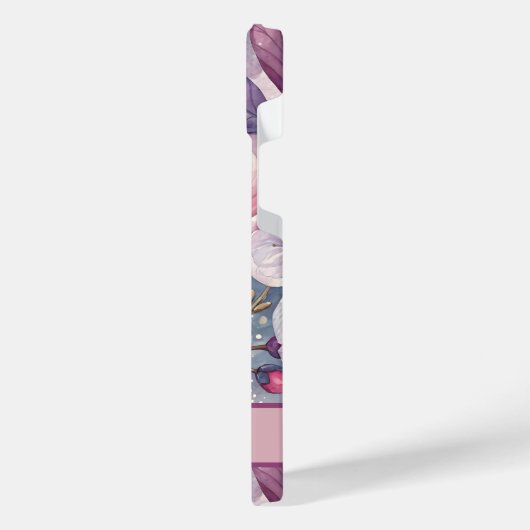 Custom Elegant Watercolor Cherry Blossom Sakura iPhoneケース (左側面)