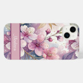 Custom Elegant Watercolor Cherry Blossom Sakura iPhoneケース (裏面横)