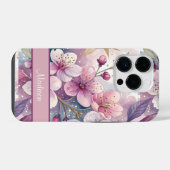 Custom Elegant Watercolor Cherry Blossom Sakura iPhoneケース (裏面横)