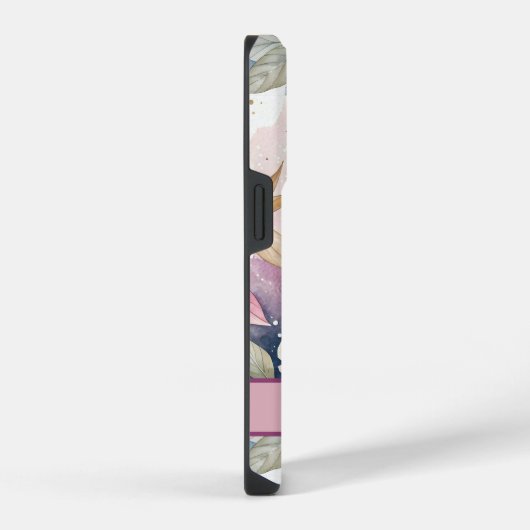 Custom Elegant Watercolor Cherry Blossom Sakura iPhoneケース (右側面)