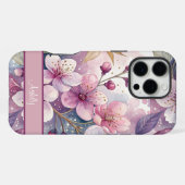 Custom Elegant Watercolor Cherry Blossom Sakura iPhoneケース (裏面横)