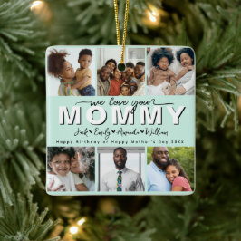Custom Elegant we love you mom ornament セラミックオーナメント