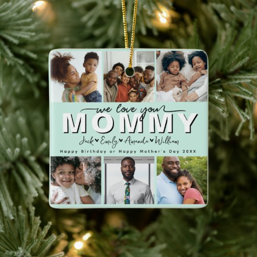 Custom Elegant we love you mom ornament セラミックオーナメント (ツリー)