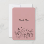 Custom Elegant Wildflower Funeral Thank You Card サンキューカード (裏面)