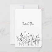 Custom Elegant Wildflower Funeral Thank You Card サンキューカード (裏面)