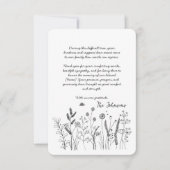 Custom Elegant Wildflower Funeral Thank You Card サンキューカード (正面)