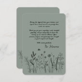 Custom Elegant Wildflower Funeral Thank You Card サンキューカード (正面/裏面)
