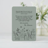 Custom Elegant Wildflower Funeral Thank You Card サンキューカード (スタンド正面)