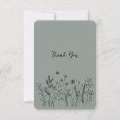 Custom Elegant Wildflower Funeral Thank You Card サンキューカード (裏面)