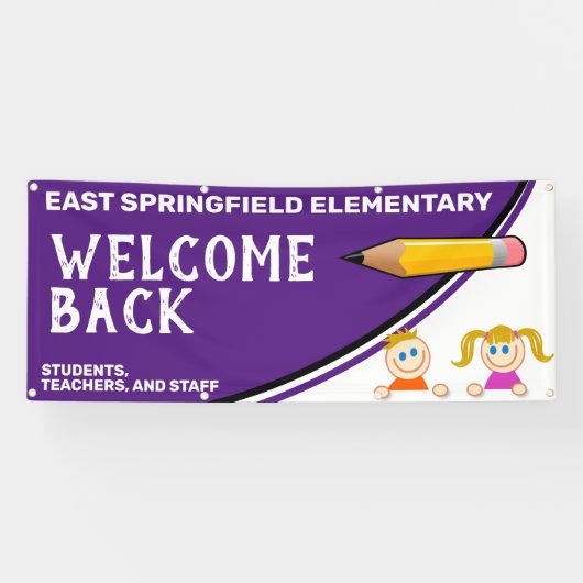 Custom Elementary Welcome Back to School 横断幕 (横)