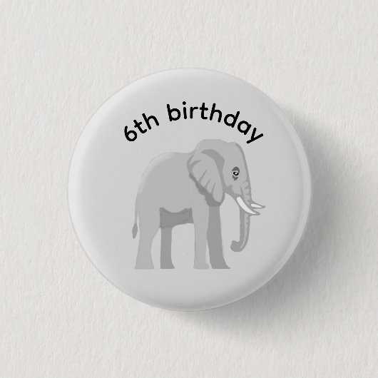 Custom Elephant Birthday Boy Girl Age Badge Pin 缶バッジ (正面)