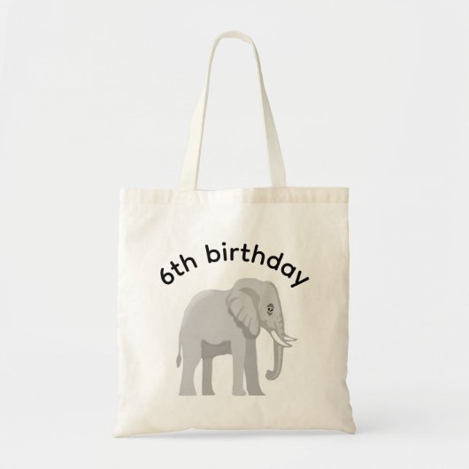 Custom Elephant Birthday Party Gift Tote Bag トートバッグ (正面)