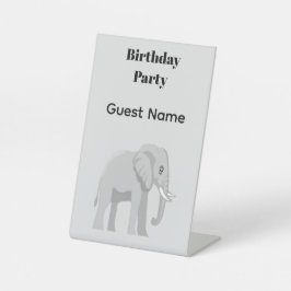 Custom Elephant Birthday Table Name Pedestal Sign 台座サイン