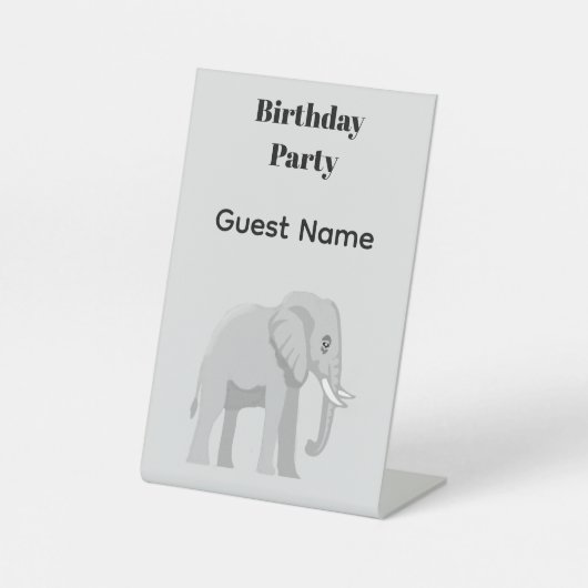 Custom Elephant Birthday Table Name Pedestal Sign 台座サイン (正面)