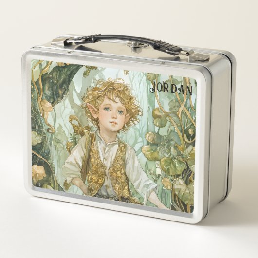 Custom Emerald Forest Elf Boy メタルランチボックス (裏面)
