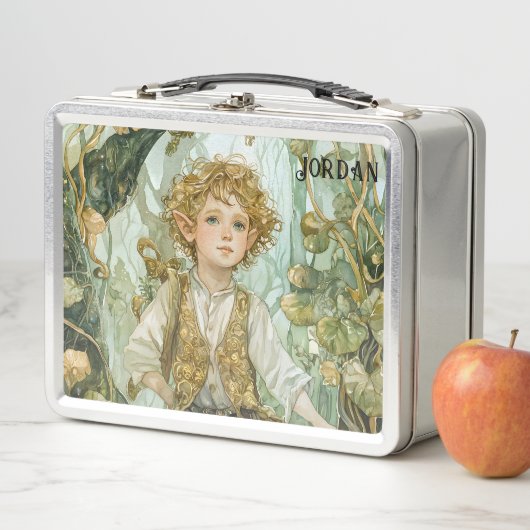 Custom Emerald Forest Elf Boy メタルランチボックス (インサイチュ)