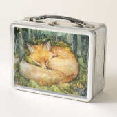 Custom Emerald Forest Magical Fox  メタルランチボックス (正面)