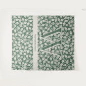 Custom Emerald Green Flower editable monogram タペストリー (正面(横))